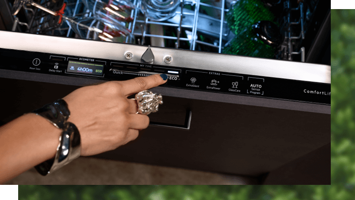 Turning on dishwasher