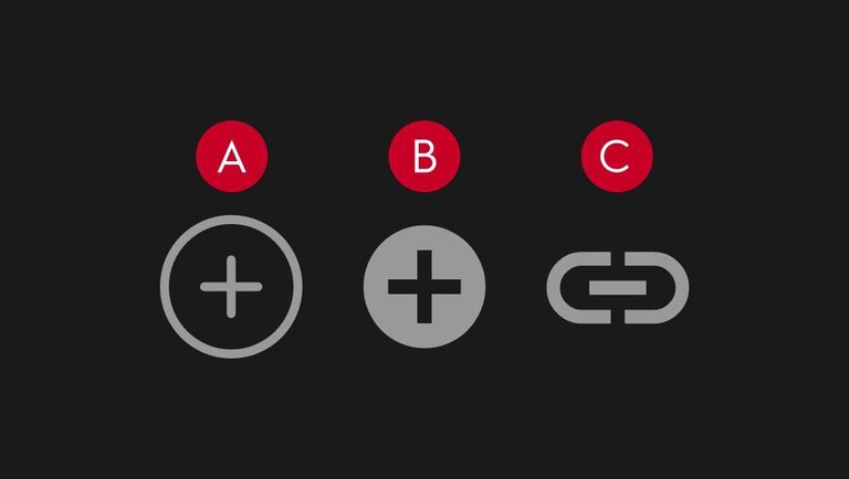 Trzy różne ikony „dodaj”