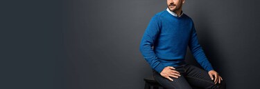 man i blue wool sweater